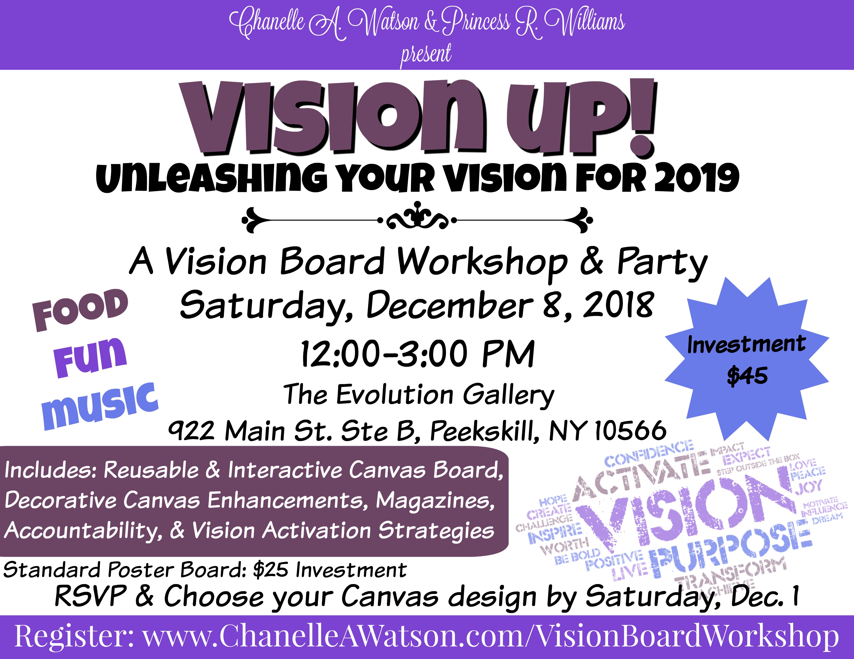 Vision Up! Unleashing your Vision for 2019 Workshop & Party – Chanelle ...